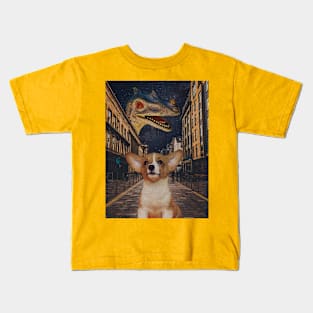 Dino VS Puppy Kids T-Shirt